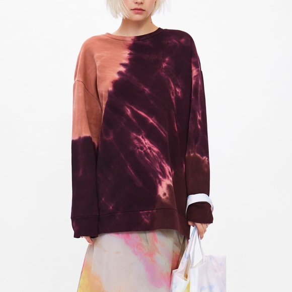 Zara maroon & orange tie dye sweatshirt - Picture 2 of 5